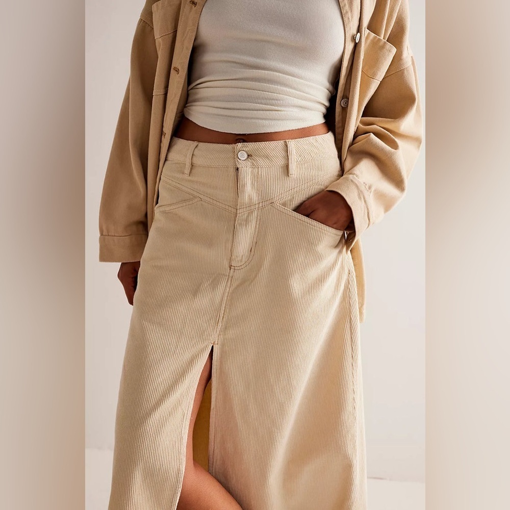 Free People Come As You Are Cord Maxi Skirt - Picture 3 of 11
